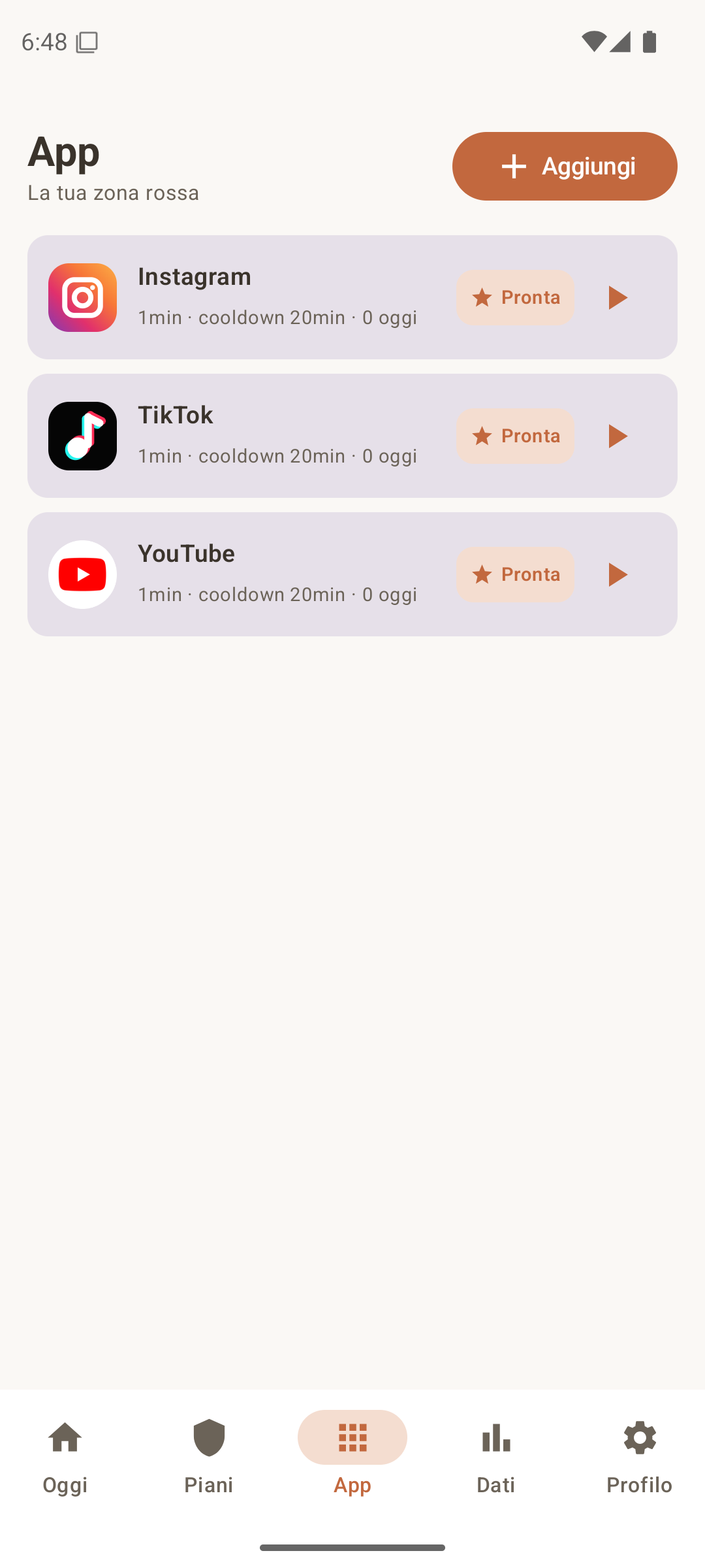 Scegli le app da proteggere